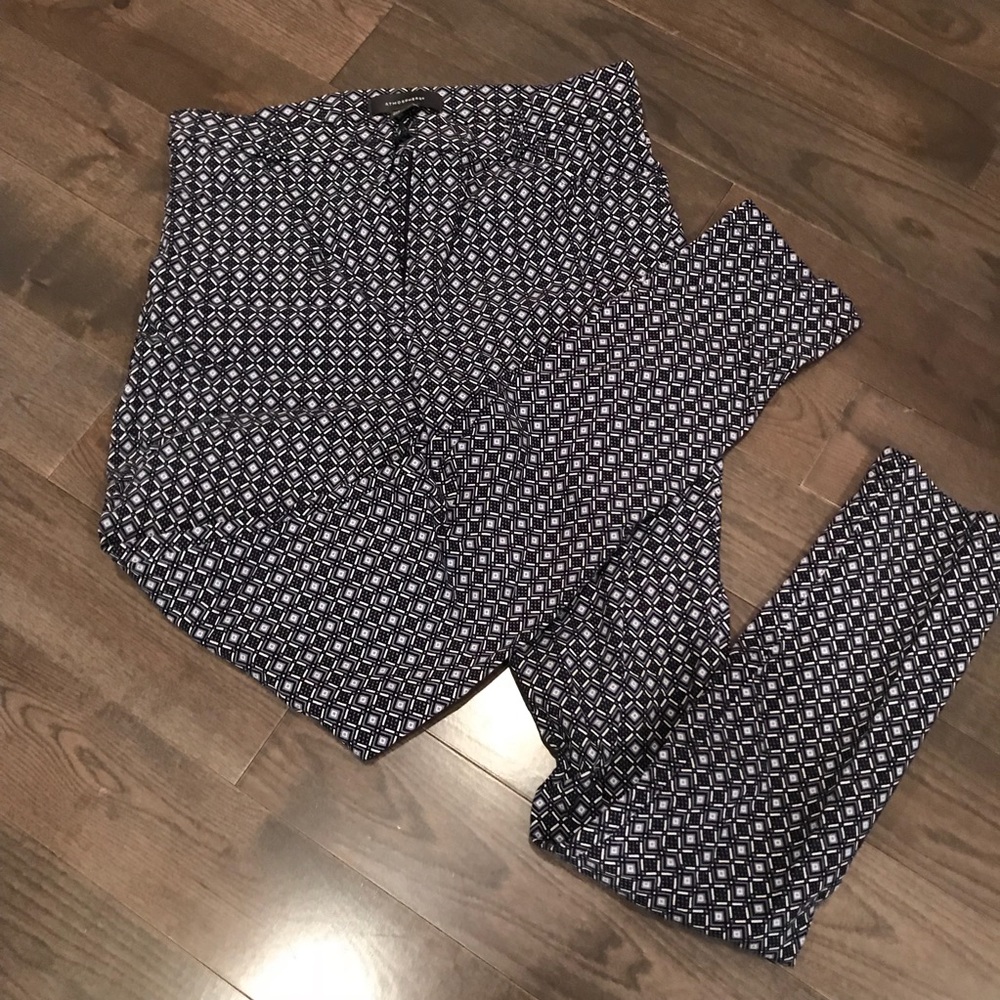 Patterned Blue & White Pants